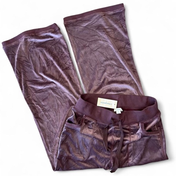 Sundance Velour Aurora Aerial Wide-Leg Plum Pant Medium - Picture 1 of 6
